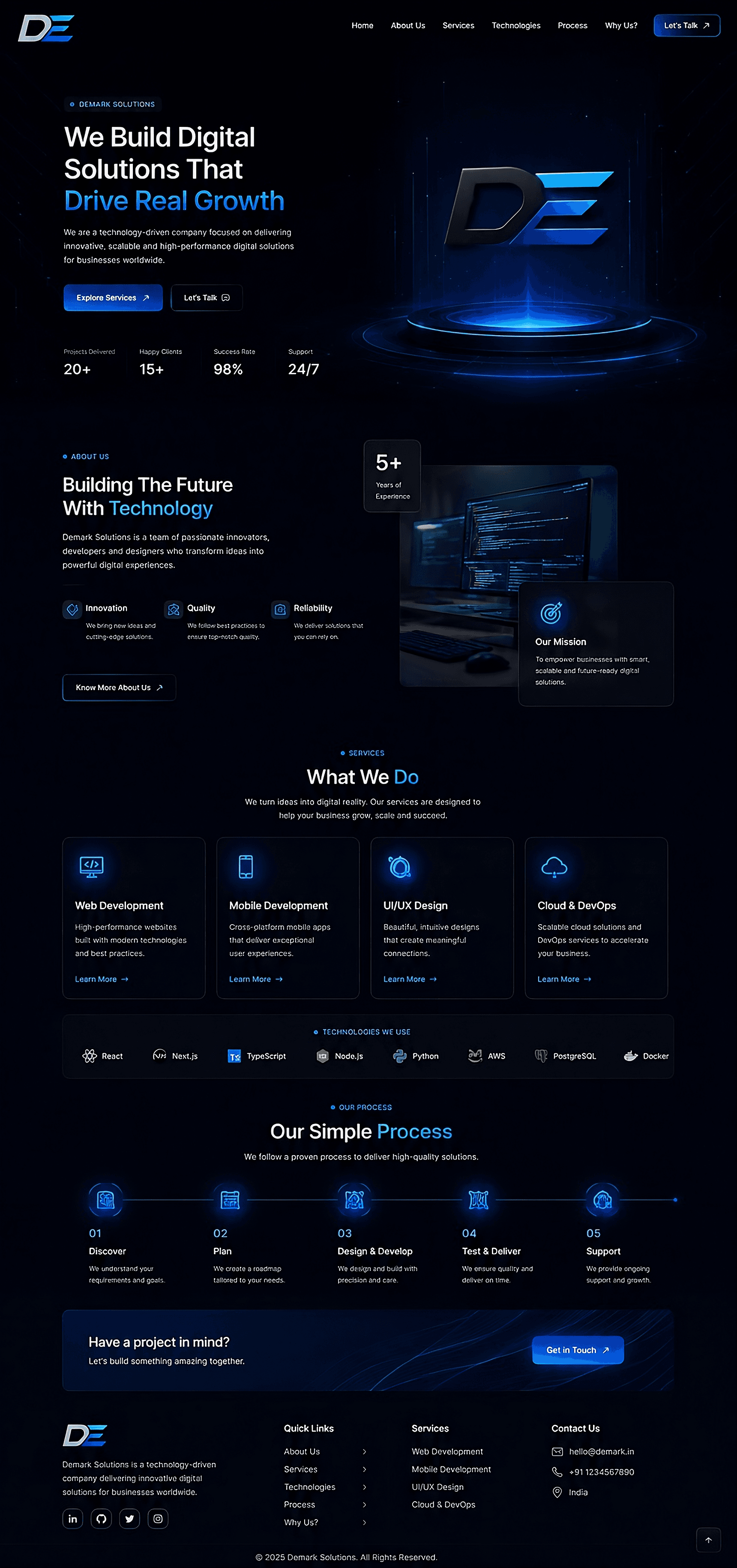 Demark Solutions interface design reference